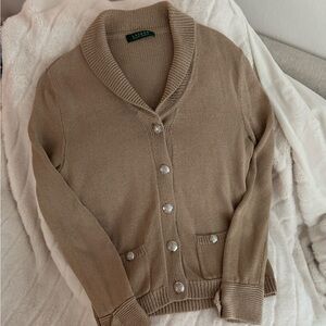 Ralph Lauren Women's Beige Cardigan Sweater